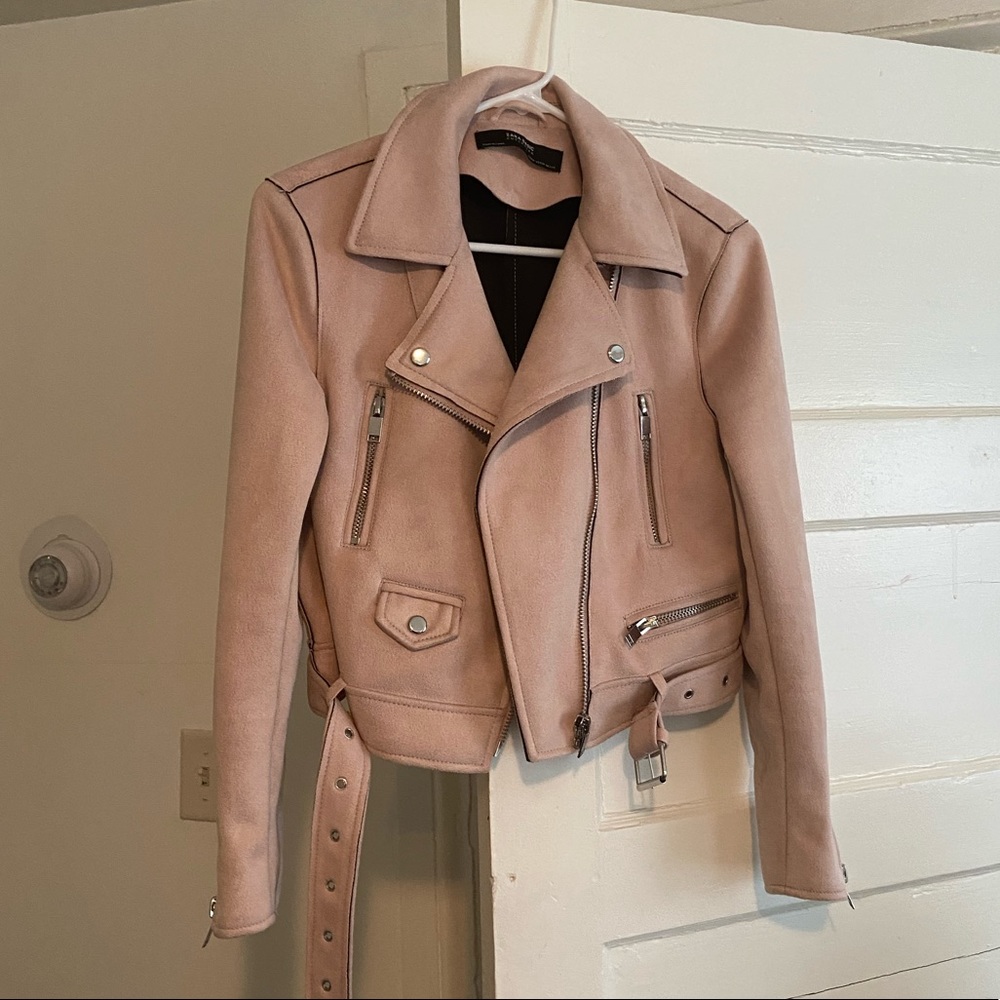 Suede biker jacket